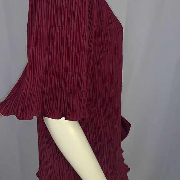 Vintage Burgundy After Dark Drop Waist Large Bow Party Dress Size 10 - Picture 7 of 16
